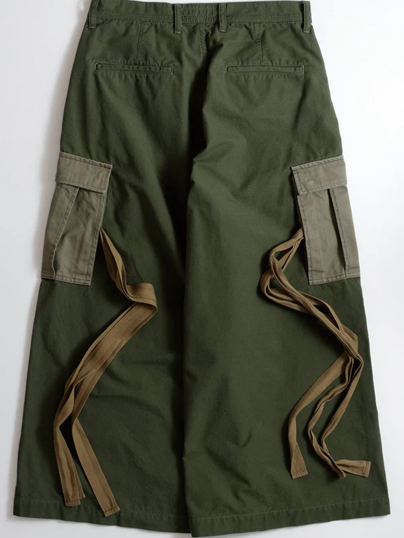 FDMTL FA25PN34R-KH Khaki Hakama Cargo Pants