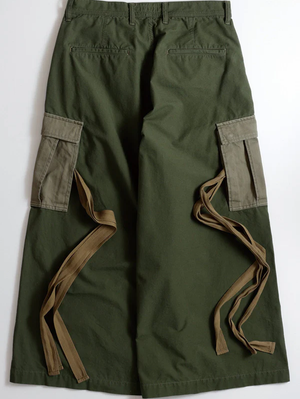 FDMTL FA25PN34R-KH Khaki Hakama Cargo Pants