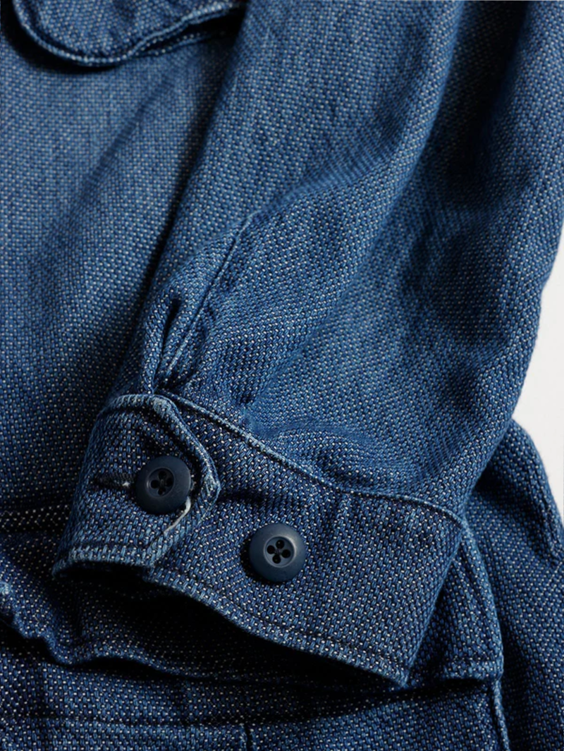 FDMTL FA25TP44U Indigo Haori Jungle 3 YR Wash jacket