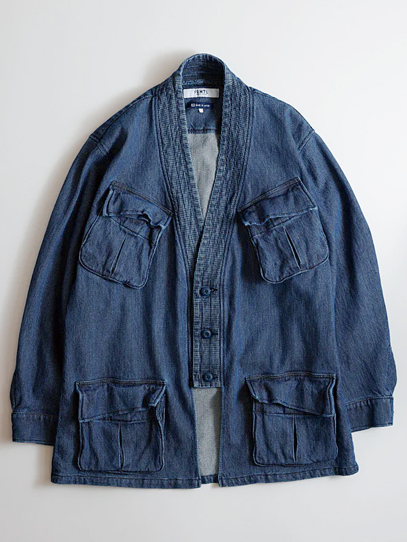 FDMTL FA25TP44U Indigo Haori Jungle 3 YR Wash jacket
