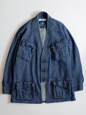 FDMTL FA25TP44U Indigo Haori Jungle 3 YR Wash jacket
