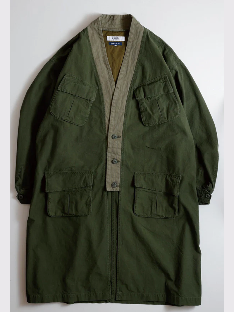 FDMTL FA25TP45B Khaki Haori Jungle Long Jacket
