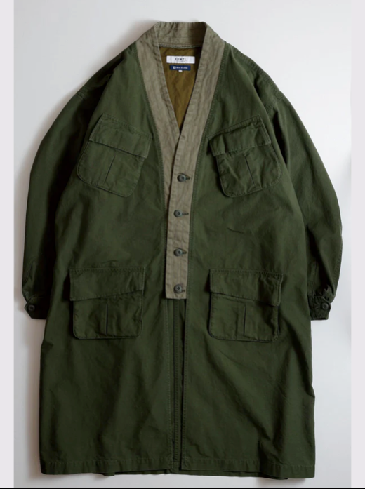 FDMTL FA25TP45B Khaki Haori Jungle Long Jacket