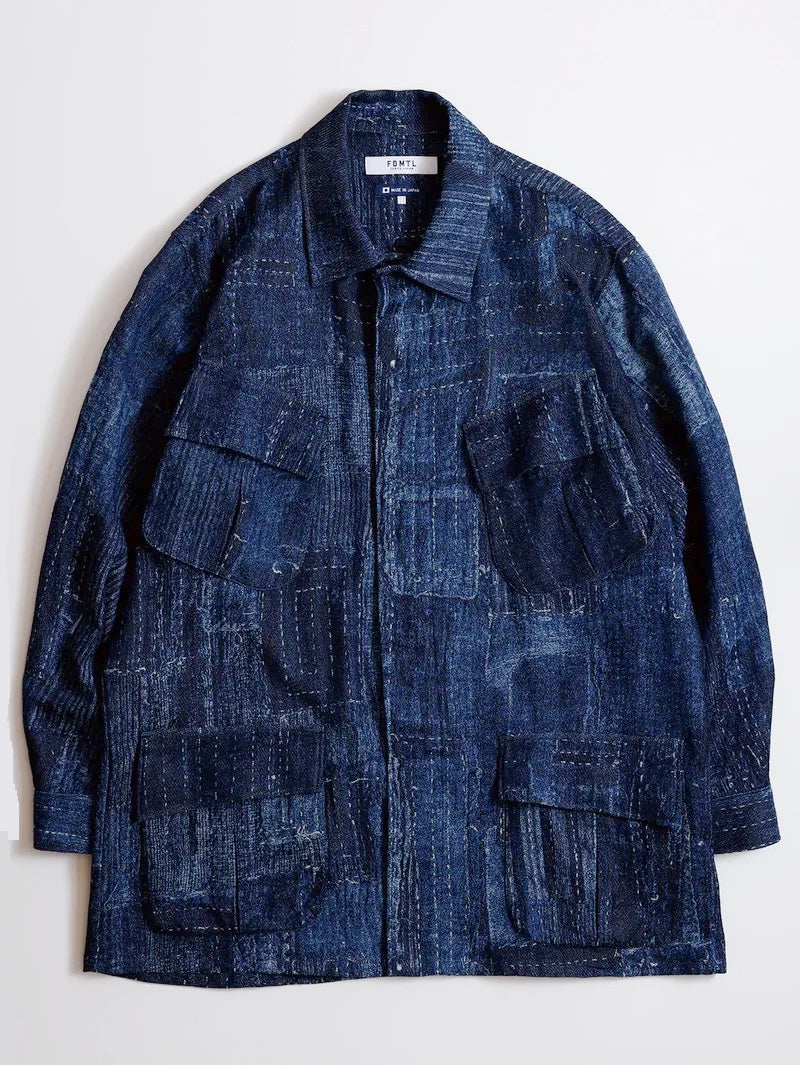 FDMTL INDIGO BORO MILITARY JACKET RINSE