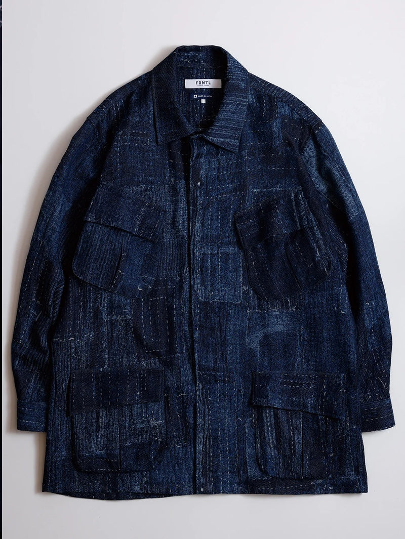 FDMTL INDIGO BORO MILITARY JACKET RINSE
