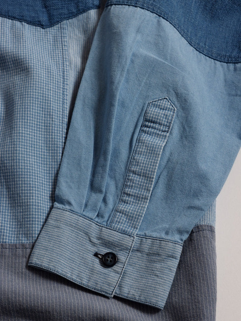 FDMTL PATCHWORK シャツ FDMTL PATCHWORK SHIRT 3YR WASH - Mildblend Supply Co