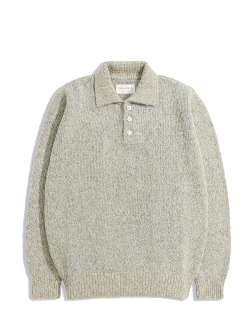 Far Afield Stone Fleck KIER KNITTED POLO