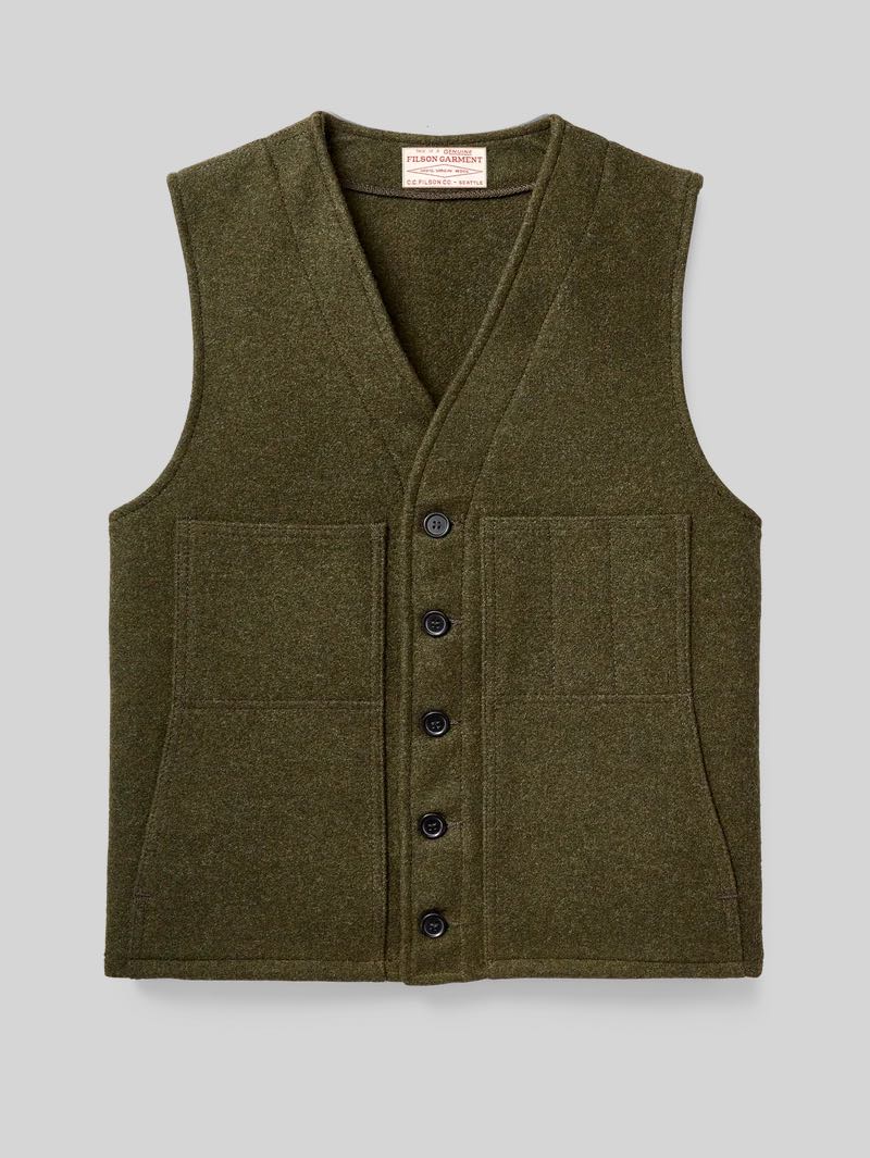 Filson Forest Green Mackinaw Wool Vest