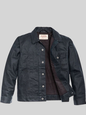 Filson Tin Cloth Service Blue Short Lined Cruiser Jacket