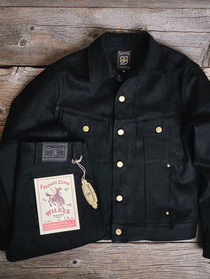 Freenote Cloth Black High Low 14oz Aces High Jacket