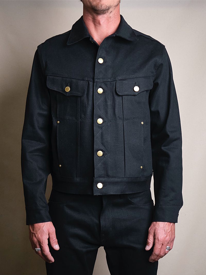 Freenote Cloth Black High Low 14oz Aces High Jacket