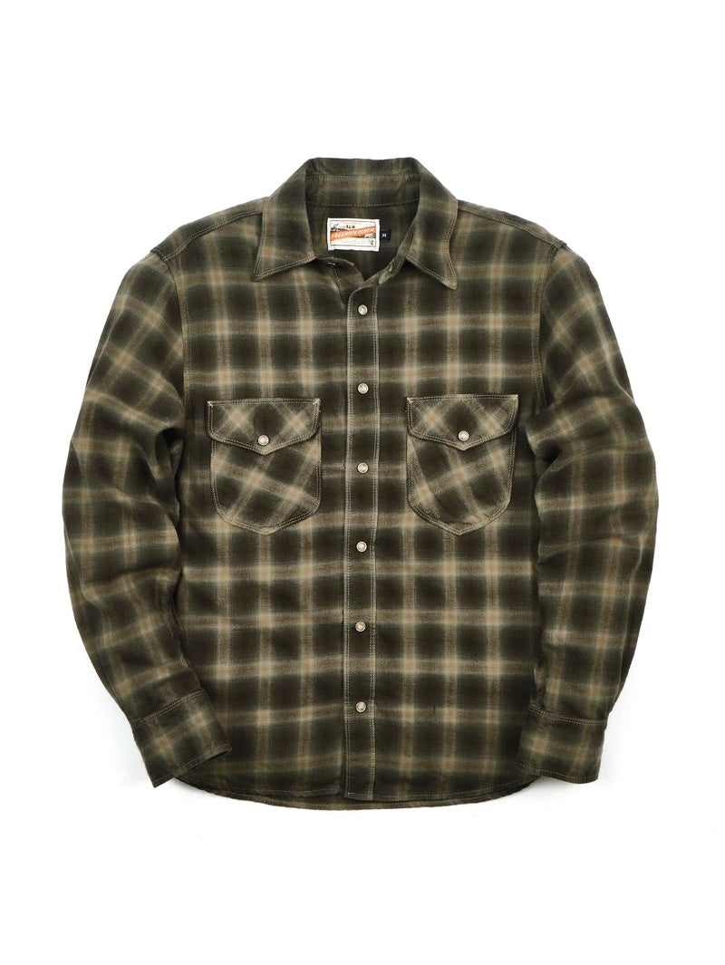 Freenote Cloth Bodie Forest Green Shadow Plaid Shirt