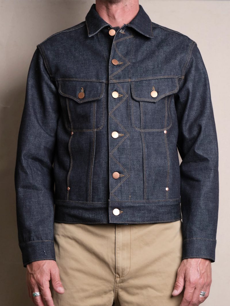 Freenote Cloth High Low Broken Twill Indigo jacket