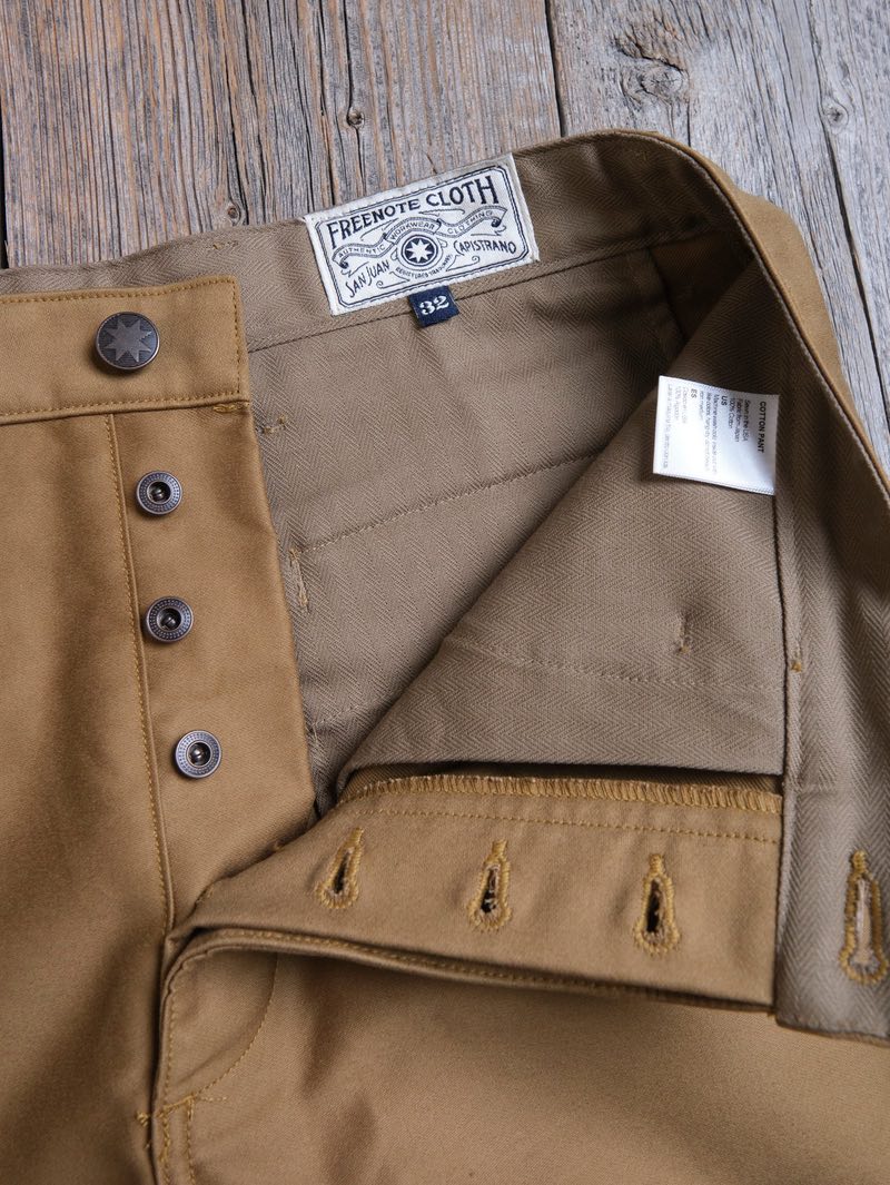 Freenote Cloth Khaki Moleskin Benton Pants