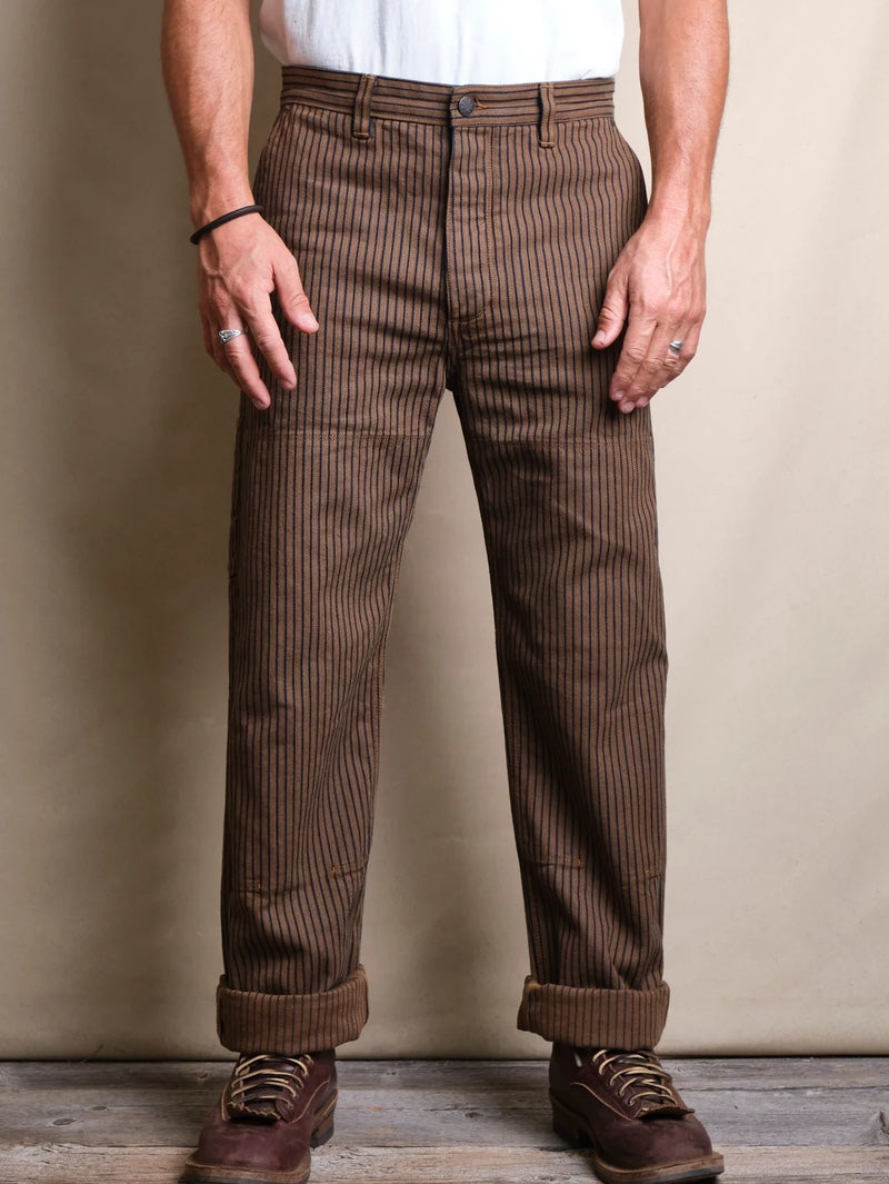 Freenote Cloth Ortega Pant BROWN HERRINGBONE