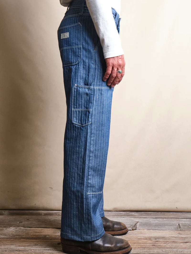 Freenote Cloth Ortega Pant Blue Herringbone 13oz - Mildblend Supply Co