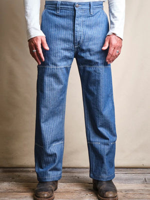 Freenote Cloth Ortega Pant Blue Herringbone 13oz