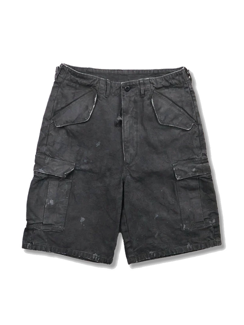 Full Count 1144VE Black Tent Cloth Field Cargo Shorts VE (Vintage Effect)