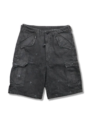 Full Count 1144VE Black Tent Cloth Field Cargo Shorts VE (Vintage Effect)