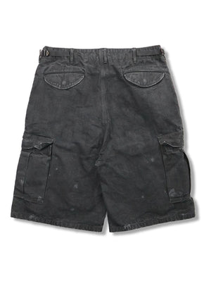 Full Count 1144VE Black Tent Cloth Field Cargo Shorts VE (Vintage Effect)2