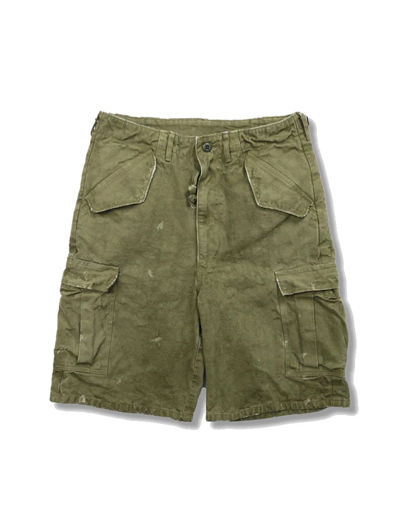 Full Count 1144VE Olive Green Tent Cloth Field Cargo Shorts VE (Vintage Effect)