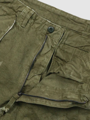 Full Count 1144VE Olive Green Tent Cloth Field Cargo Shorts VE (Vintage Effect)