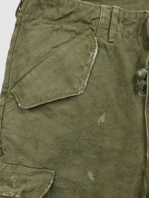 Full Count 1144VE Olive Green Tent Cloth Field Cargo Shorts VE (Vintage Effect)