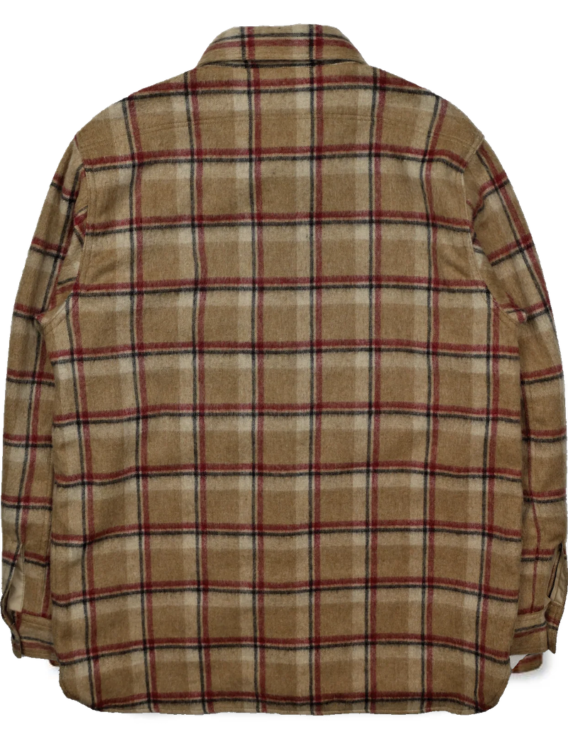 Full Count Beige Wool Shaggy Check Work Shirt