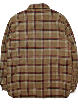 Full Count Beige Wool Shaggy Check Work Shirt