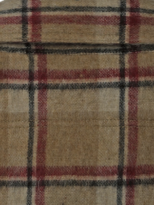 Full Count Beige Wool Shaggy Check Work Shirt