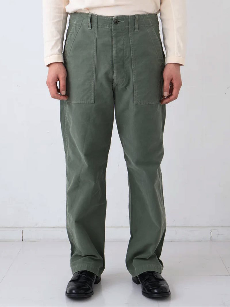 Full Count Denim 1992-24A Olive Utility Trousers