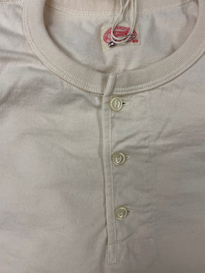 Full Count Ecru Flat Seam Heavyweight Henley T shirt