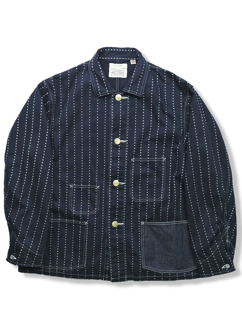 ジャケット・アウター 8HU INDIGO WABASH STRIPE CHORE JACKET Wabash
