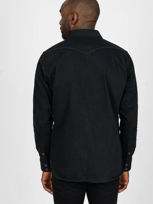 Iron Heart Denim IHSH-218-BLK 12oz Black "The Johnny Cash III" Selvedge Denim Western Shirt