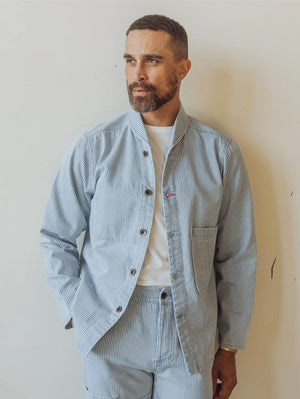 Imperfect Shepherds Shirt in Indigo Hickory Stripe