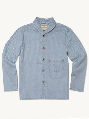 Imperfect Shepherds Shirt in Indigo Hickory Stripe