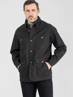 Iron Heart Denim Black IHJ-148-BRN 10oz Kurashikizome® Organic Cotton Duck Chore Jacket