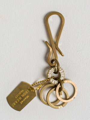 Iron Heart Denim Brass W-10 Key Hook with Rings - Brass