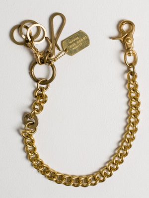Iron Heart Denim Brass W-6 Wallet Chain with Hook and Rings - Brass