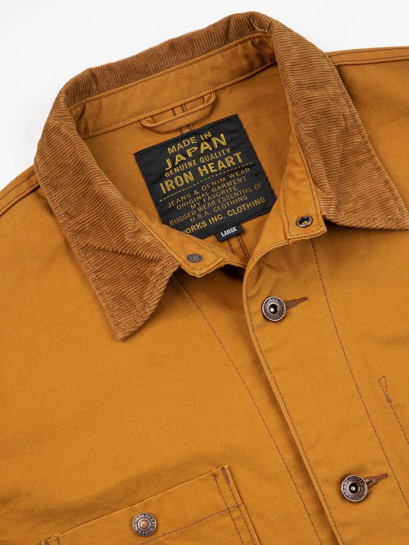 Iron Heart Denim Brown IHJ-148-BRN 10oz Kurashikizome® Organic Cotton Duck Chore Jacket