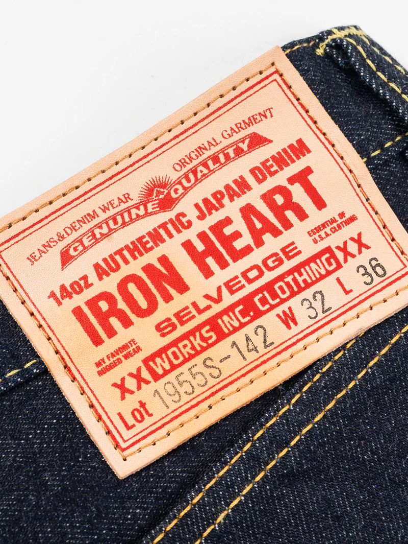 Iron Heart Denim IH-1955S-142 14oz Selvedge Denim "1955" Vintage Tapered Cut Jeans Indigo