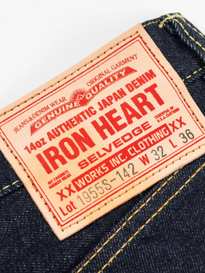 Iron Heart Denim IH-1955S-142 14oz Selvedge Denim "1955" Vintage Tapered Cut Jeans Indigo