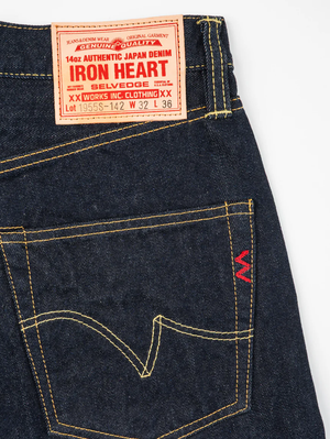 Iron Heart Denim IH-1955S-142 14oz Selvedge Denim "1955" Vintage Tapered Cut Jeans Indigo