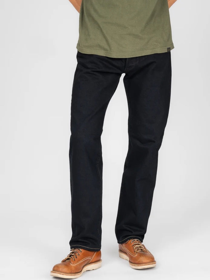 Iron Heart Denim IH-1955S-142od 14oz Selvedge Denim "1955" Vintage Tapered Cut Jeans Indigo Overdyed Black