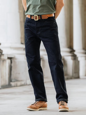 Iron Heart Denim IH-1955S-142od 14oz Selvedge Denim "1955" Vintage Tapered Cut Jeans Indigo Overdyed Black