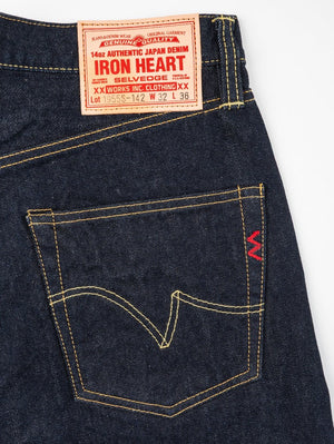 Iron Heart Denim IH-1955S-142od 14oz Selvedge Denim "1955" Vintage Tapered Cut Jeans Indigo Overdyed Black