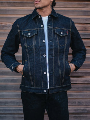 Iron Heart Denim IH-526L 19oz Left-Hand Twill Selvedge Denim Type III Jacket - Indigo