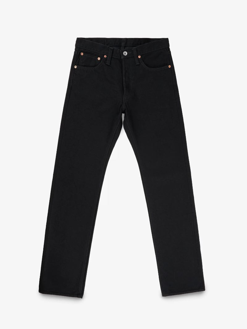 Iron Heart Denim IH-634S-142bb 14oz Selvedge Denim Straight Cut Jeans Black/Black