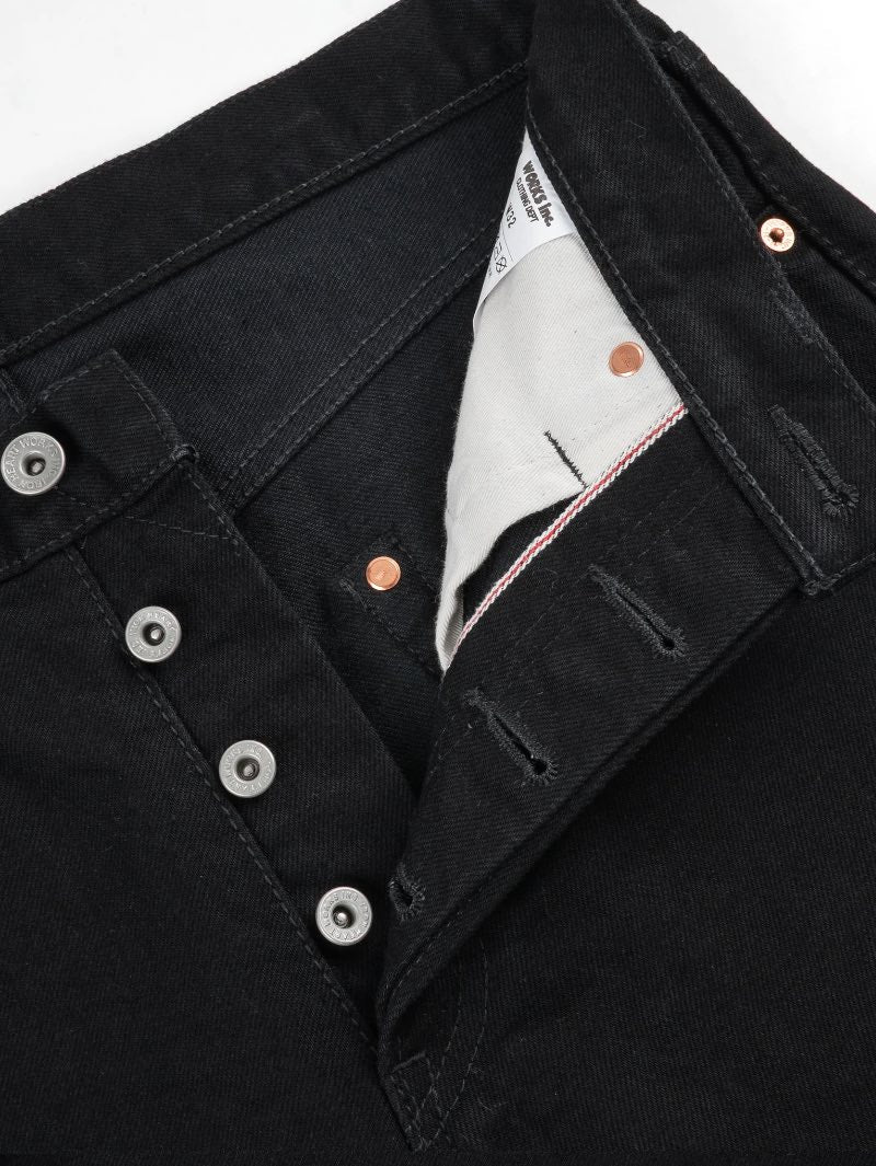 Iron Heart Denim IH-634S-142bb 14oz Selvedge Denim Straight Cut Jeans Black/Black