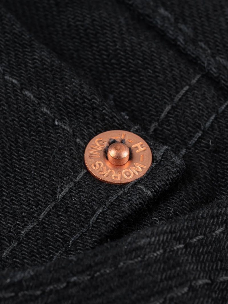 Iron Heart Denim IH-634S-142bb 14oz Selvedge Denim Straight Cut Jeans Black/Black